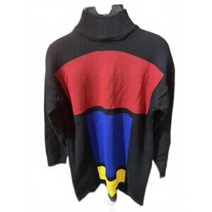 Vintage Classiques Entier Color Block Graphic Knit Sweater